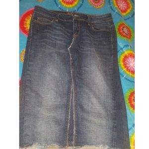 Below knee jean skirt